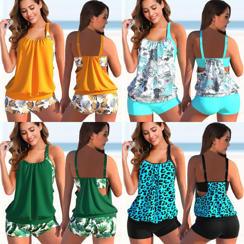 GR Tankini Set | Summery two-tone tankini set