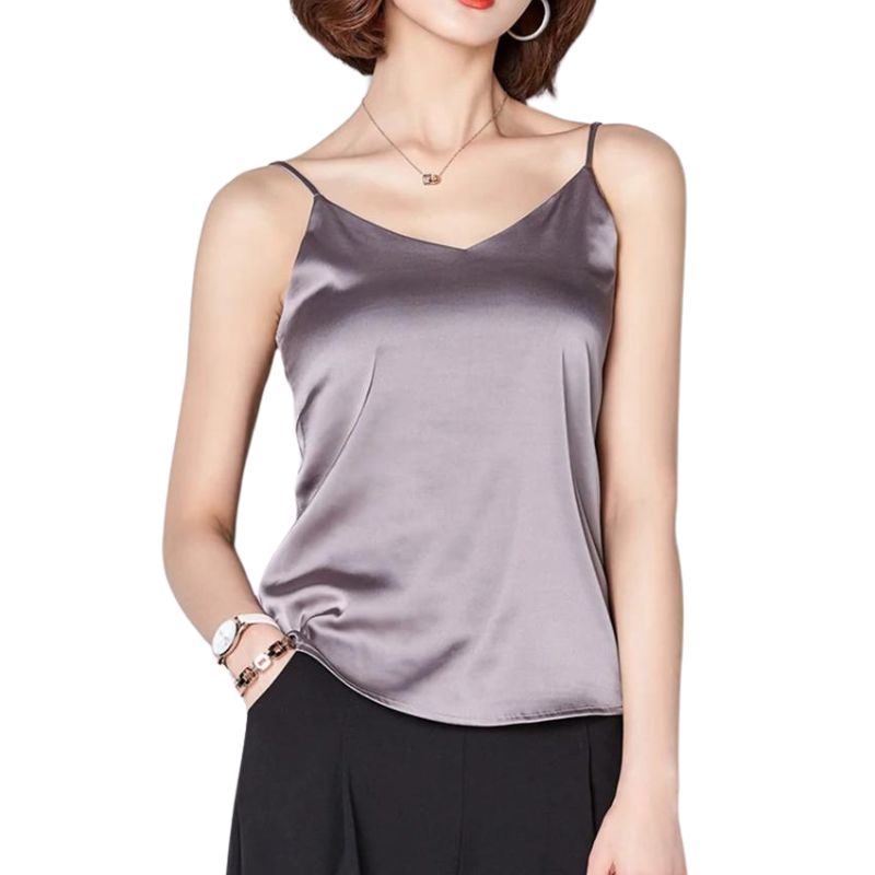 GR | Neck Satin Crop Top Damen