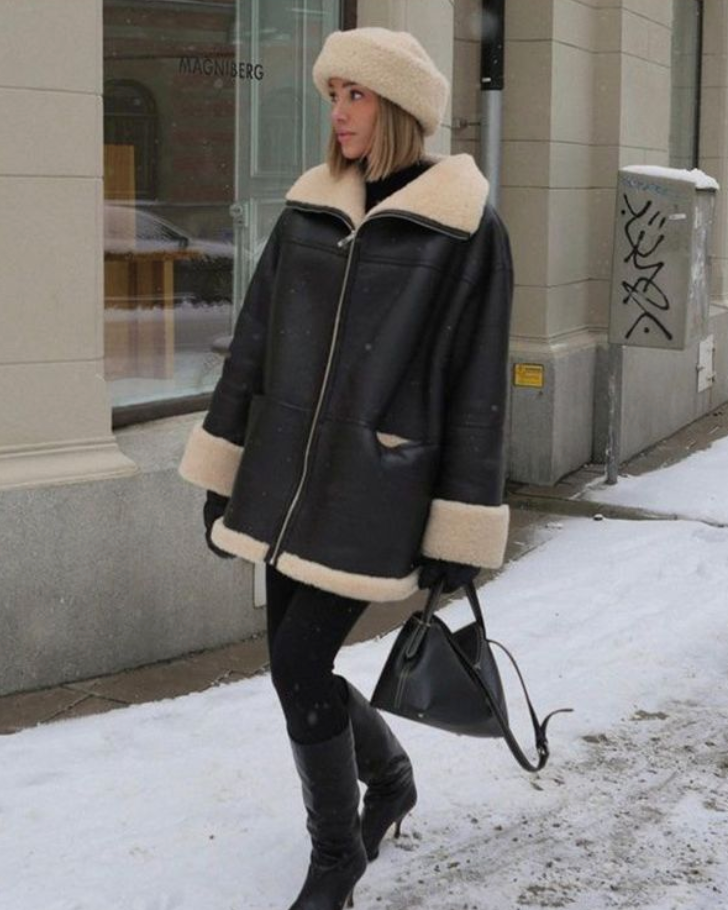 Fashionable leather jacket