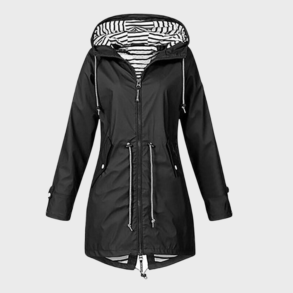 long rain jacket for women