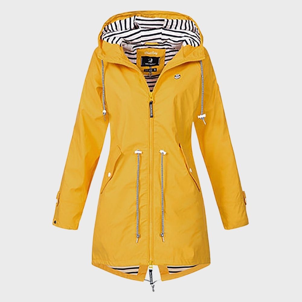 long rain jacket for women