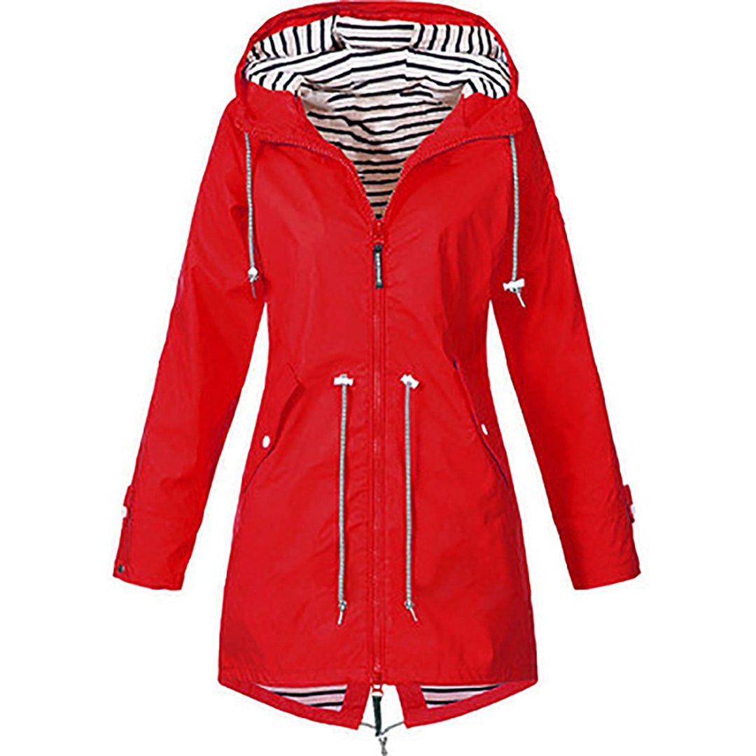GR | Women's - Long, Waterproof Parka Jacket with Hood - Elegant, Comfortable and Breathable 