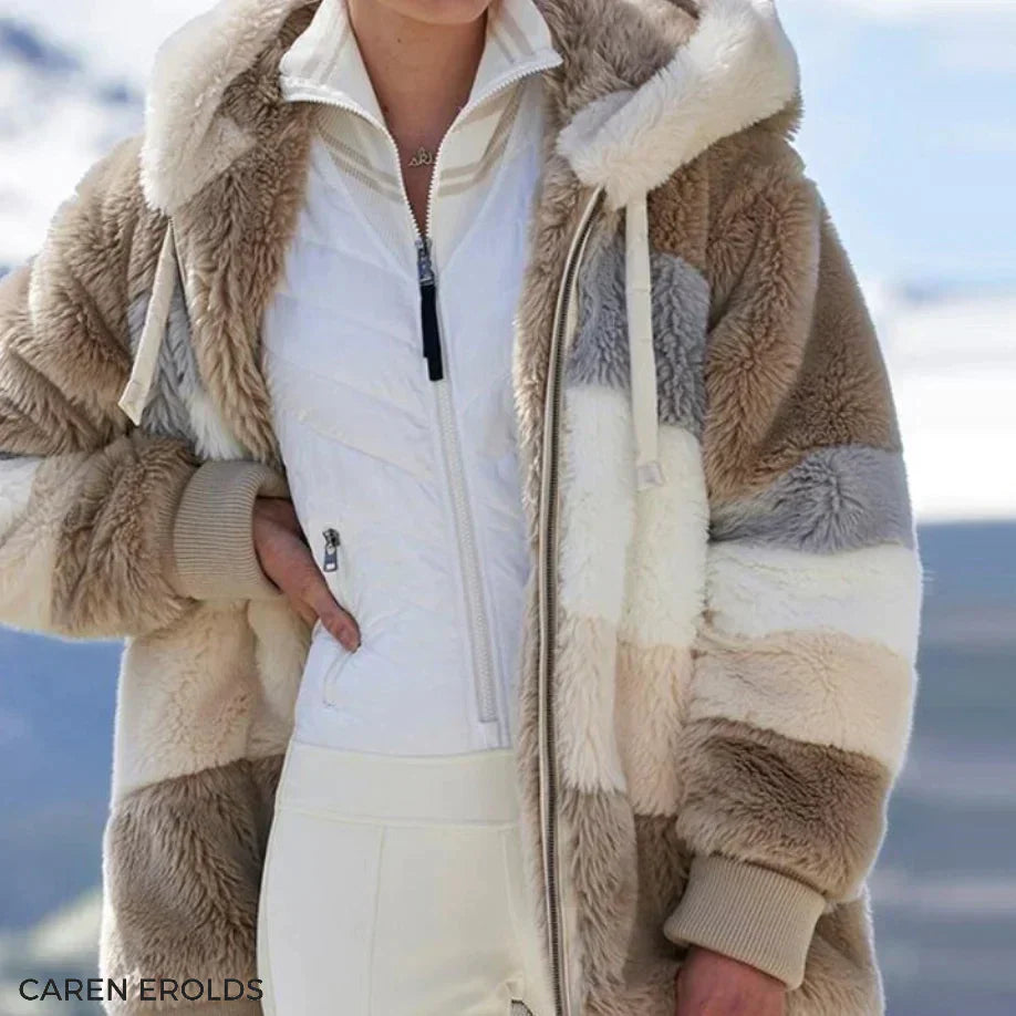 2024 Cozy tweed hooded jacket with plush wool lining