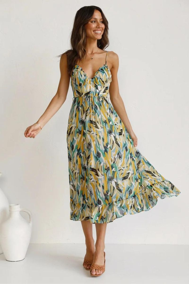 GR | Buntes Midi-Kleid