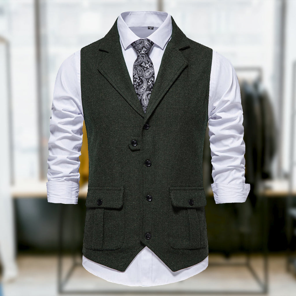 GR | Classic Retro-Style Vest with Pockets