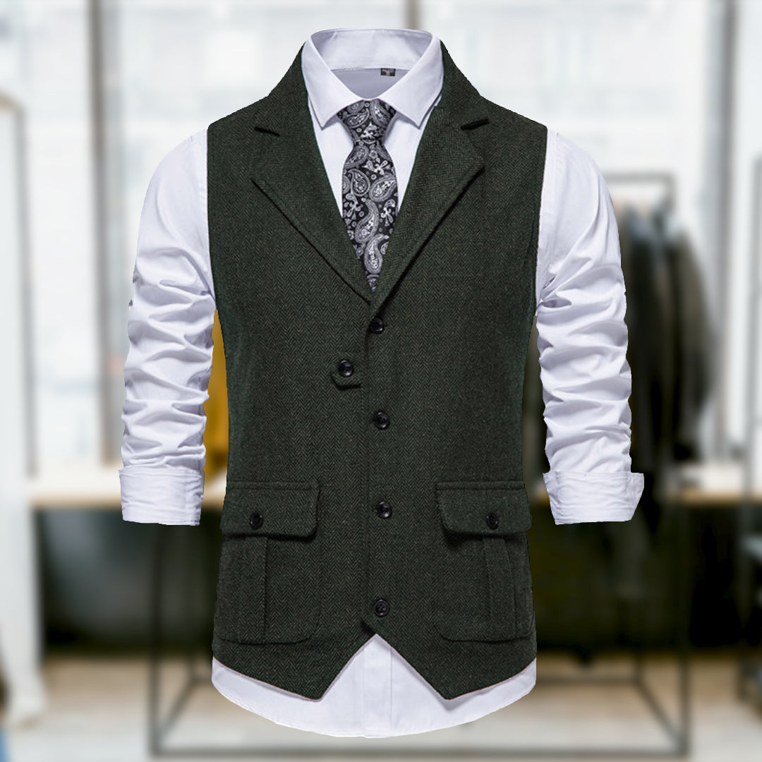 GR | Classic Retro-Style Vest with Pockets