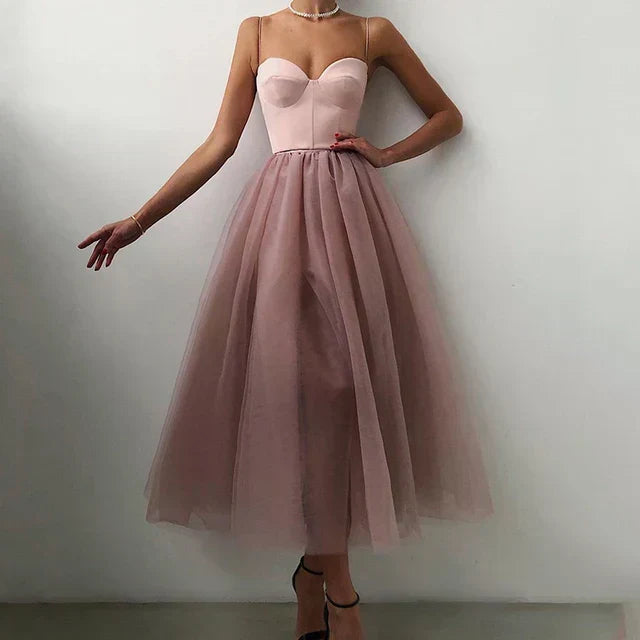GR | Elegant Tulle Corset Evening Dress for Women