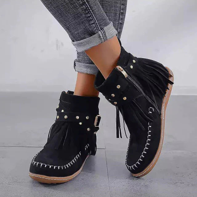 GR | Vintage fringe ankle boots