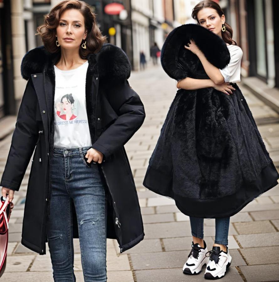GR | Women's winter jacket with fur collar