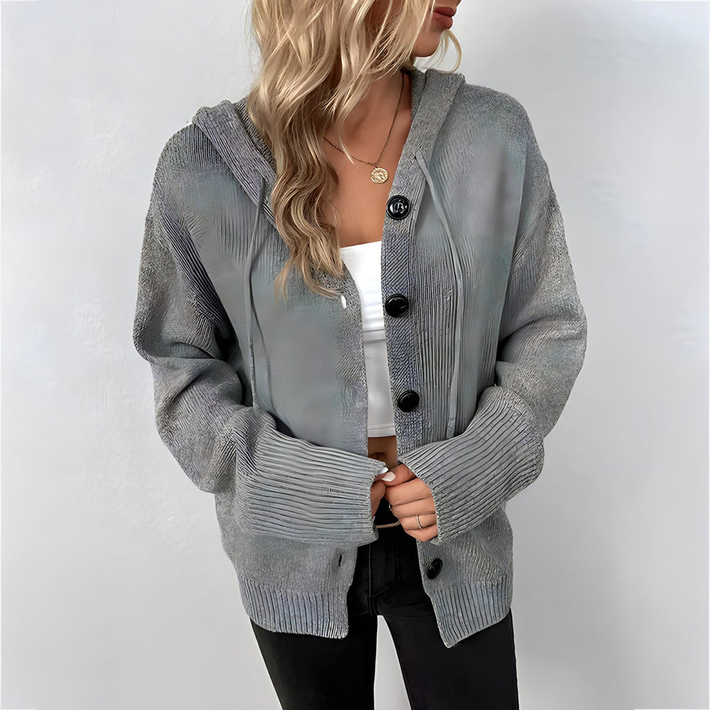 GR Strickjacke | Elegante bequeme Strickjacke mit Kapuze