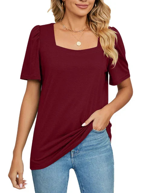 T-shirt with puff sleeves