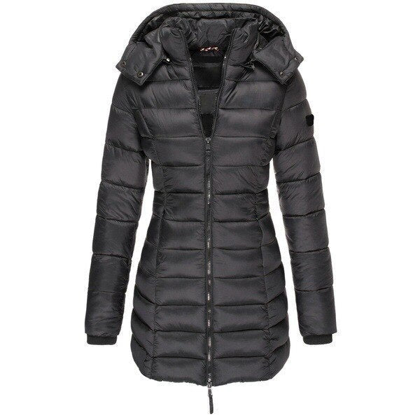 Mid-length slim warm cotton coat suit 