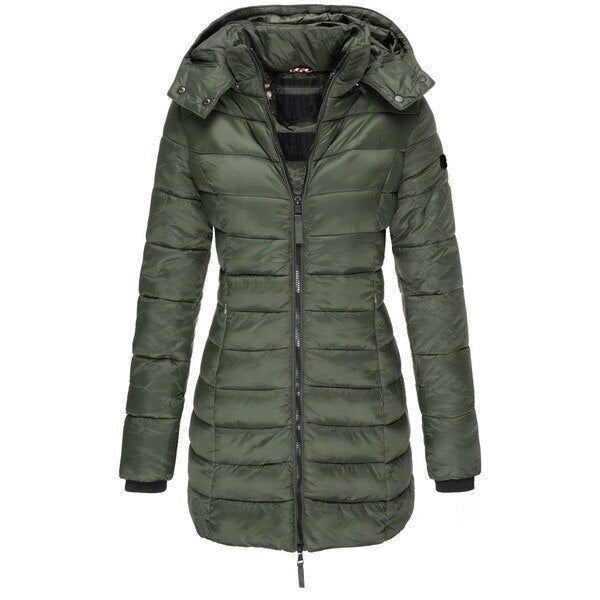 Mid-length slim warm cotton coat suit 