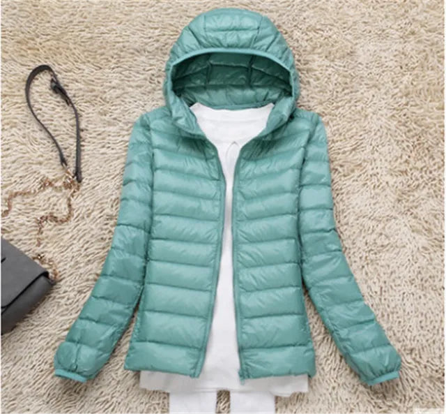 Polina | The new ultra-lightweight, packable down coats with hood
