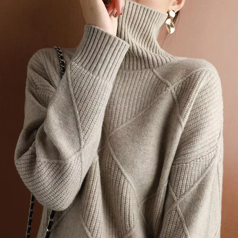 GR Hannover - Lose Rollkragenpullover Strickjacke