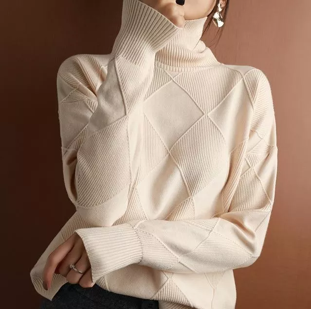 GR Hannover - Lose Rollkragenpullover Strickjacke