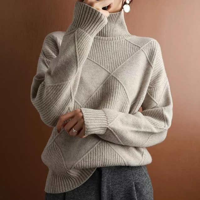 GR Hannover - Lose Rollkragenpullover Strickjacke