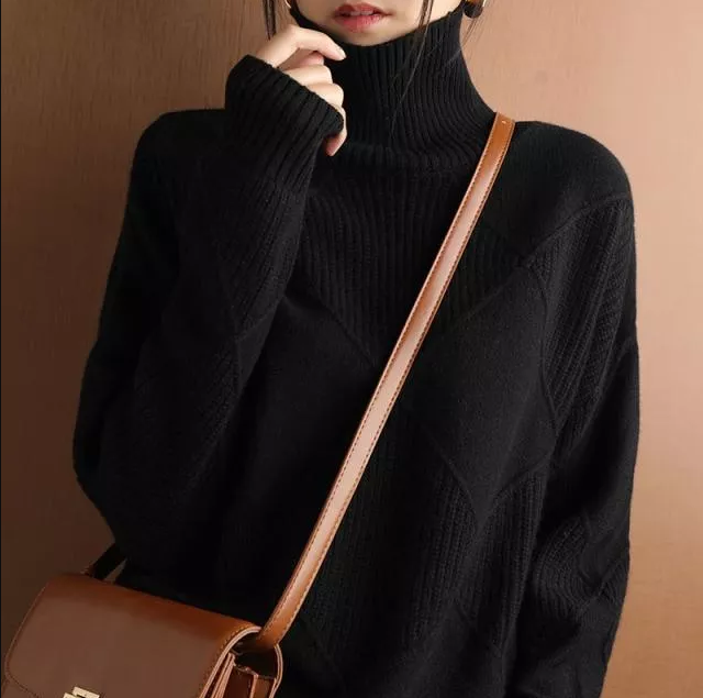 GR Hannover - Lose Rollkragenpullover Strickjacke