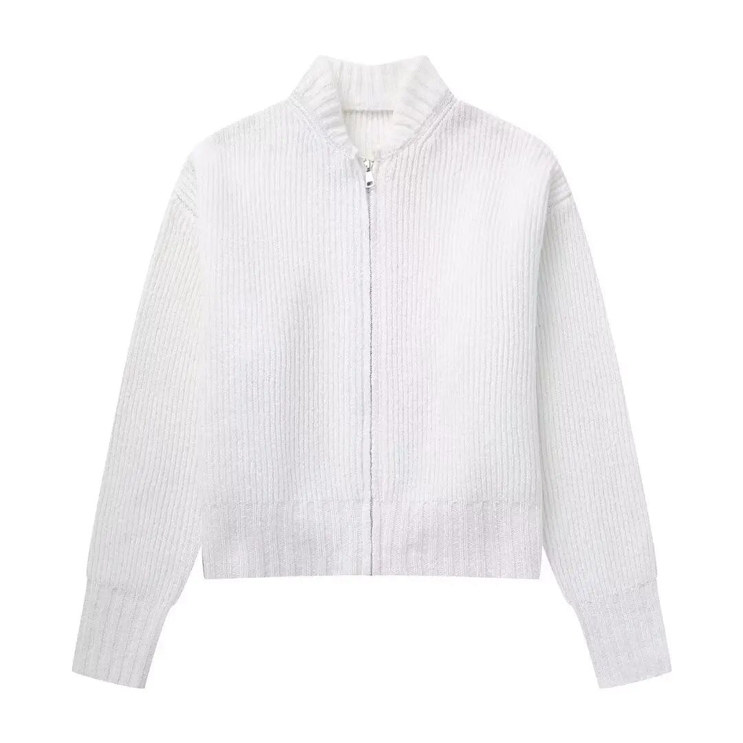 Large cardigan with zipper