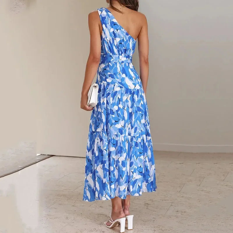 GR | One-Shoulder-Midikleid Für Frauen