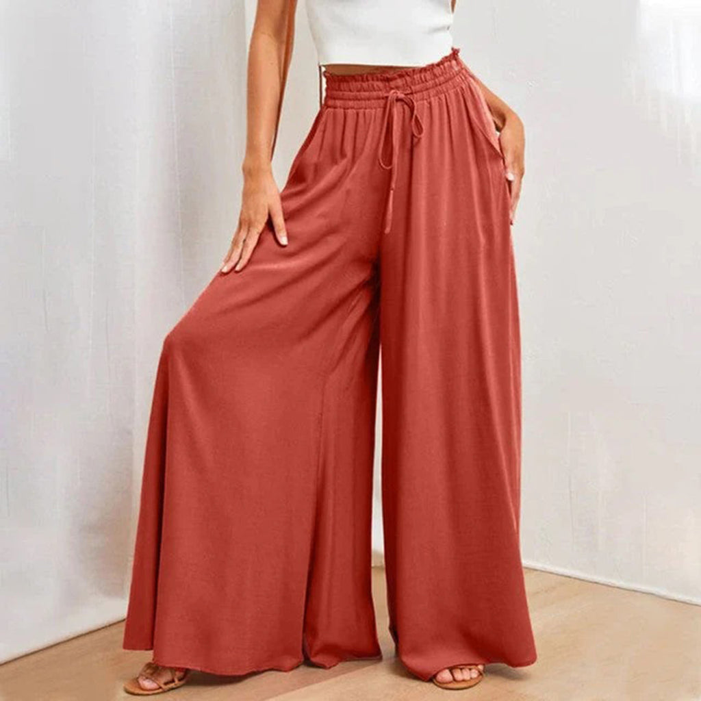 GR | Flowing trouser legs, gathered waist, high-waisted trousers, summer dresses