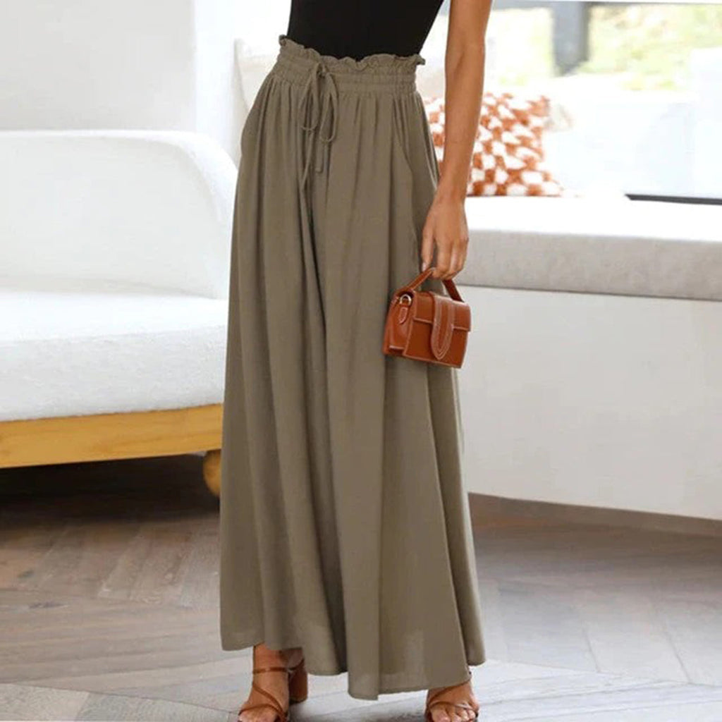GR | Flowing trouser legs, gathered waist, high-waisted trousers, summer dresses