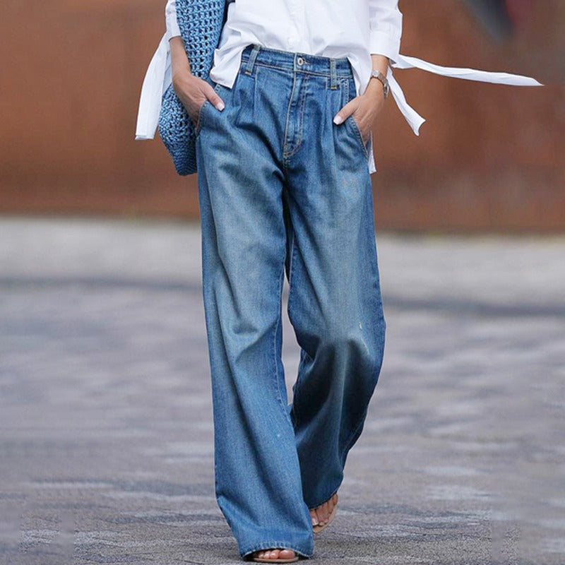 GR | Jeans Damen Jeans mit hoher Taille und loser Passform aus Denim