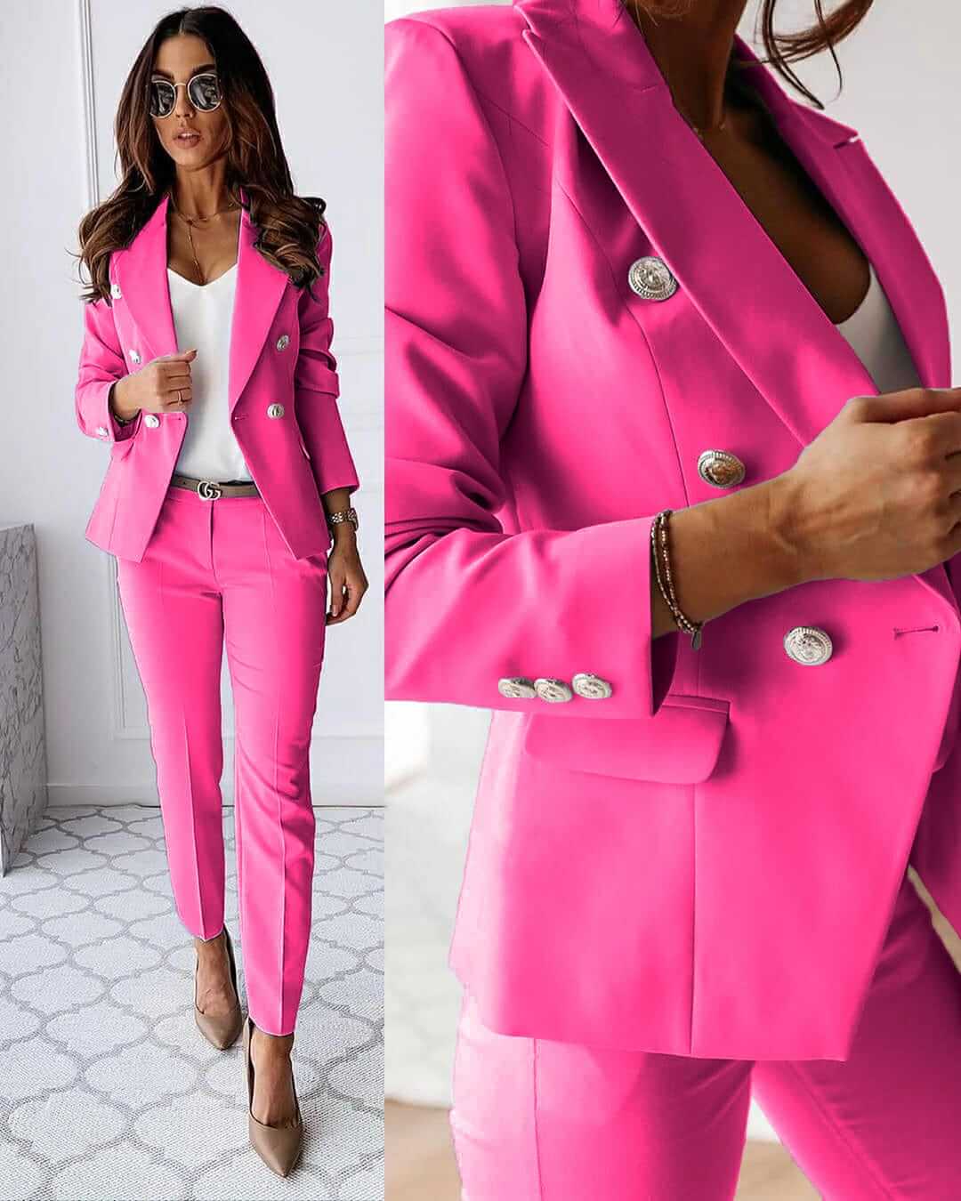 GR | Elegant trouser suit with jacket & trousers