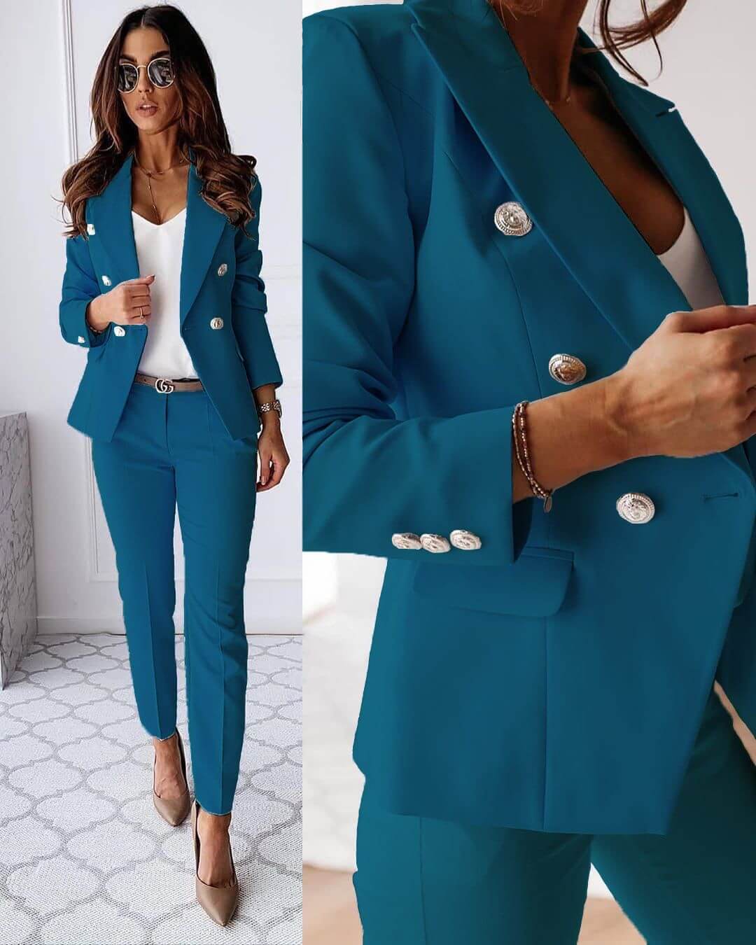 GR | Elegant trouser suit with jacket & trousers