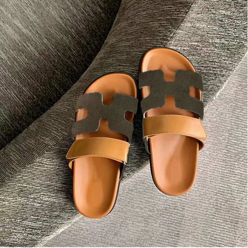 Verta™ - Comfortable Roman-style summer sandals with H-shape and Velcro closure