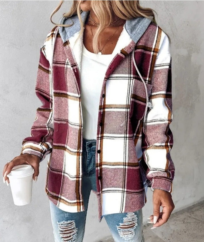 GR | Checkered hooded jacket