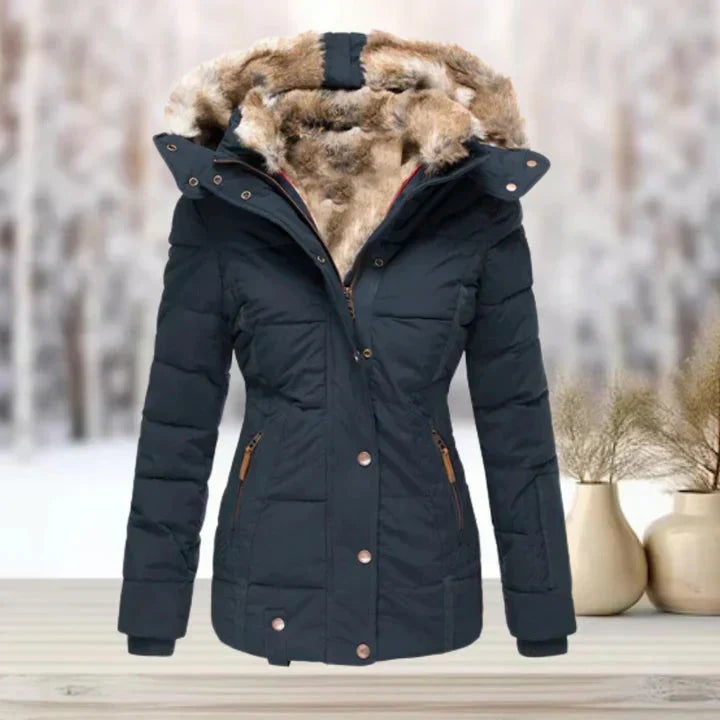 GR | Fur ​​| Hood | Puffer jacket | Women's jacket