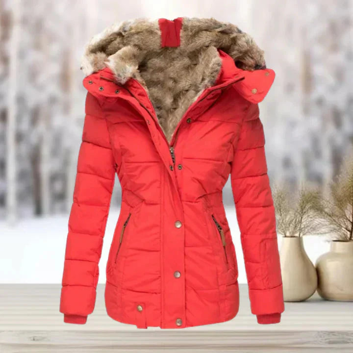 GR | Fur ​​| Hood | Puffer jacket | Women's jacket