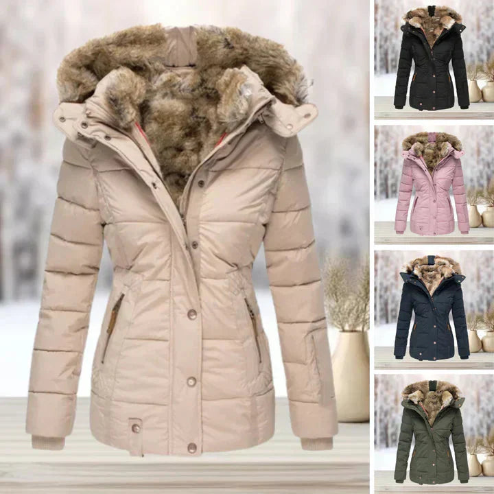 GR | Fur ​​| Hood | Puffer jacket | Women's jacket