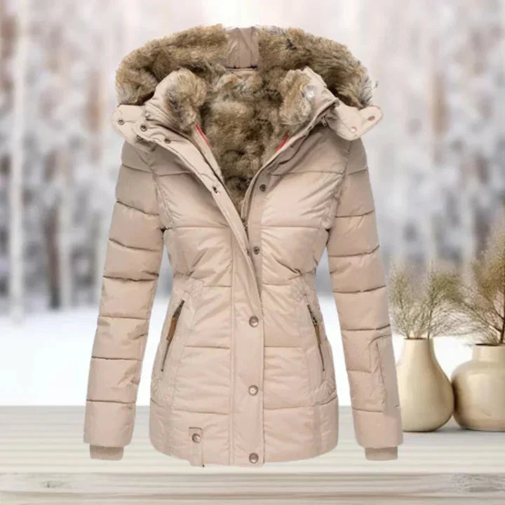 GR | Fur ​​| Hood | Puffer jacket | Women's jacket