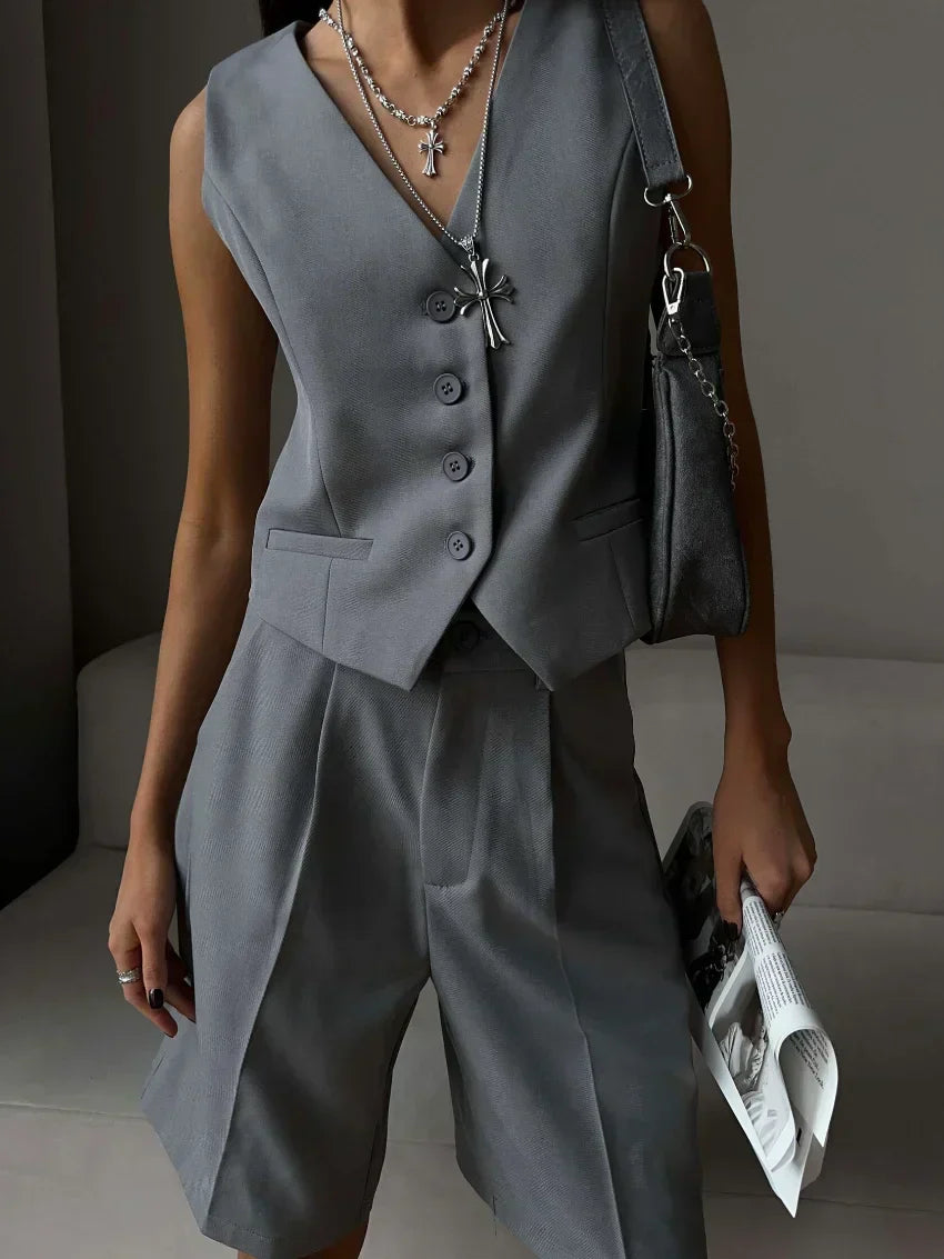 Lavelle™ - Summer Vest and Shorts Set