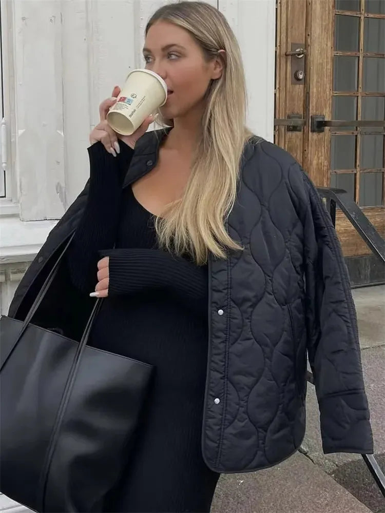 GR - Oversized quilted jacket with pockets