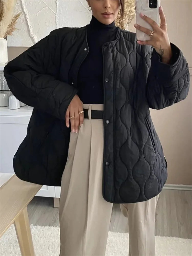 GR - Oversized quilted jacket with pockets