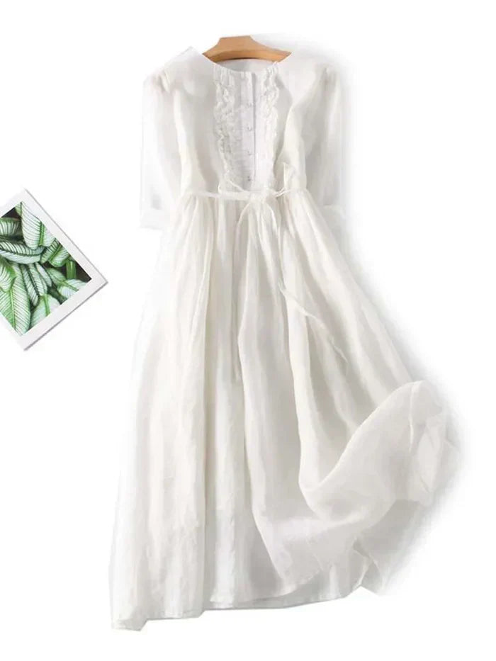 Amaya™ - Elegant Linen Dress