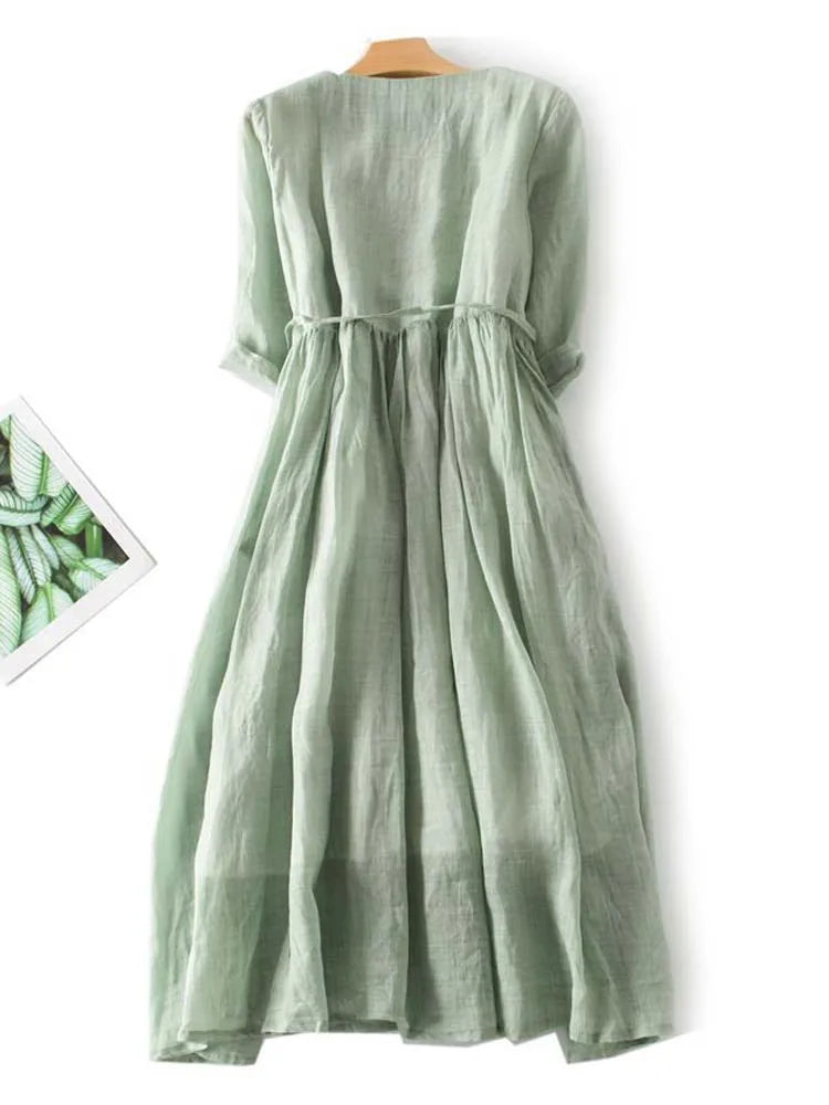 GR | Elegante Leinenkleid