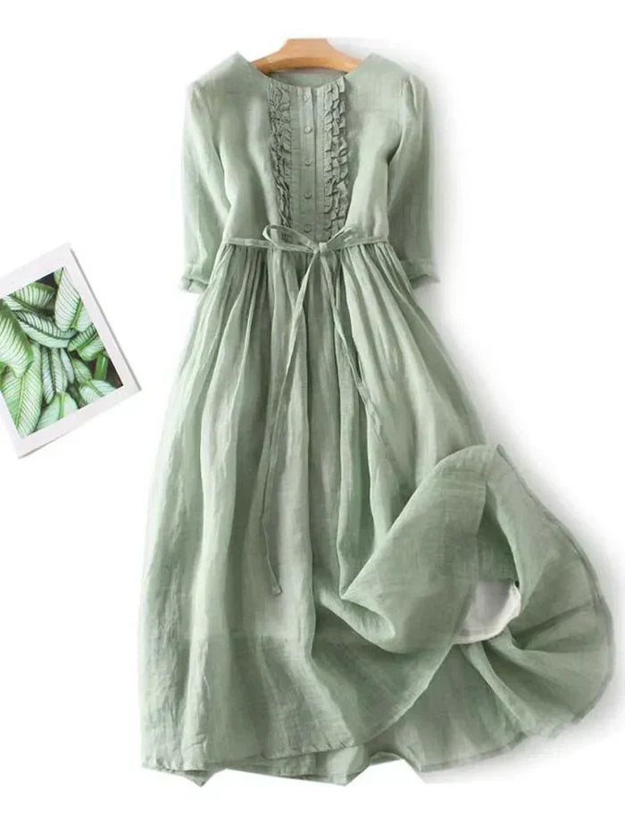 Amaya™ - Elegant Linen Dress