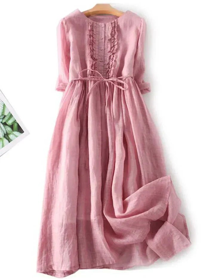 Amaya™ - Elegant Linen Dress