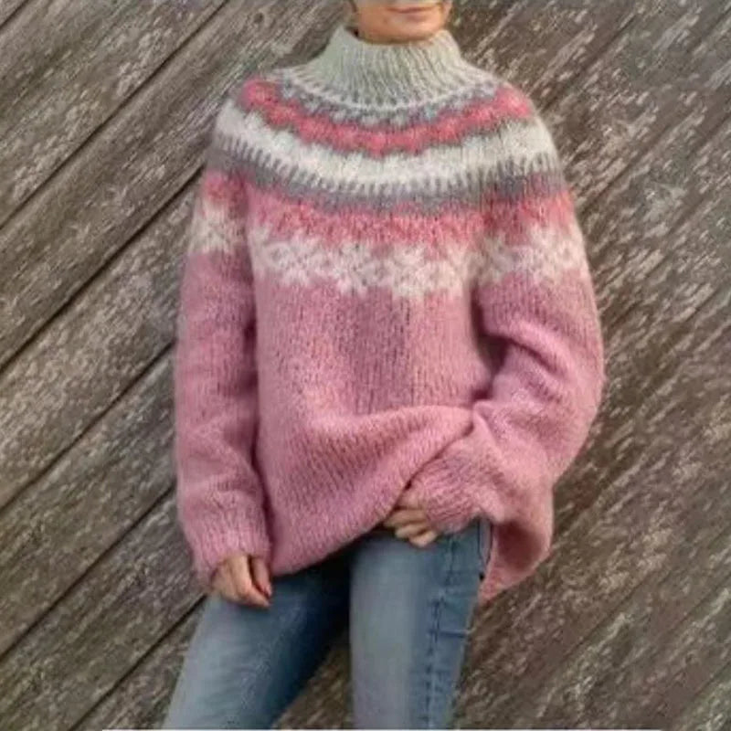 GR | norwegischer Yoke-Pullover - warmer skandinavischer Damenpullover