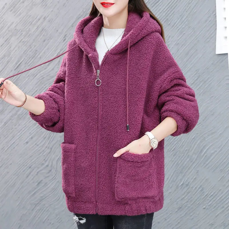 GR | Lässige Herbst Fleece Weste mit Kapuze für Frauen