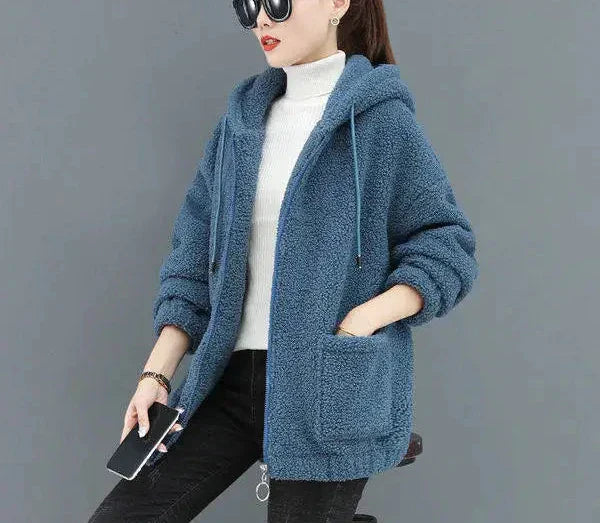 GR | Lässige Herbst Fleece Weste mit Kapuze für Frauen