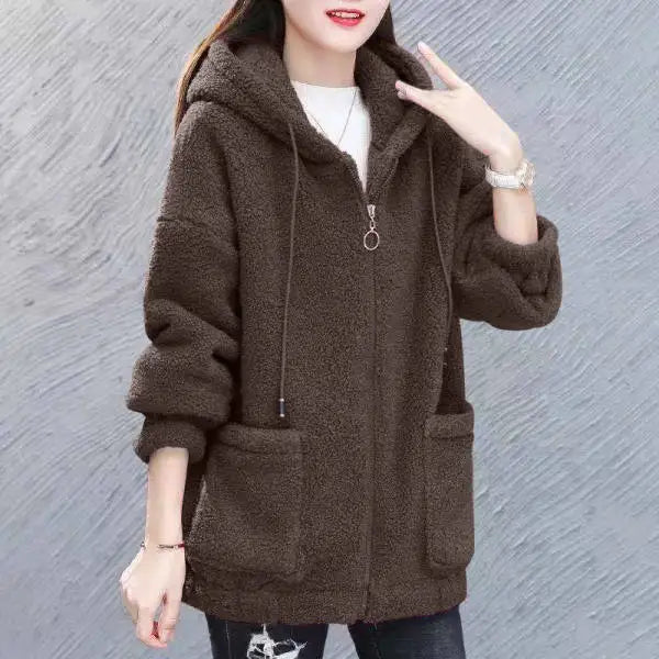 GR | Lässige Herbst Fleece Weste mit Kapuze für Frauen