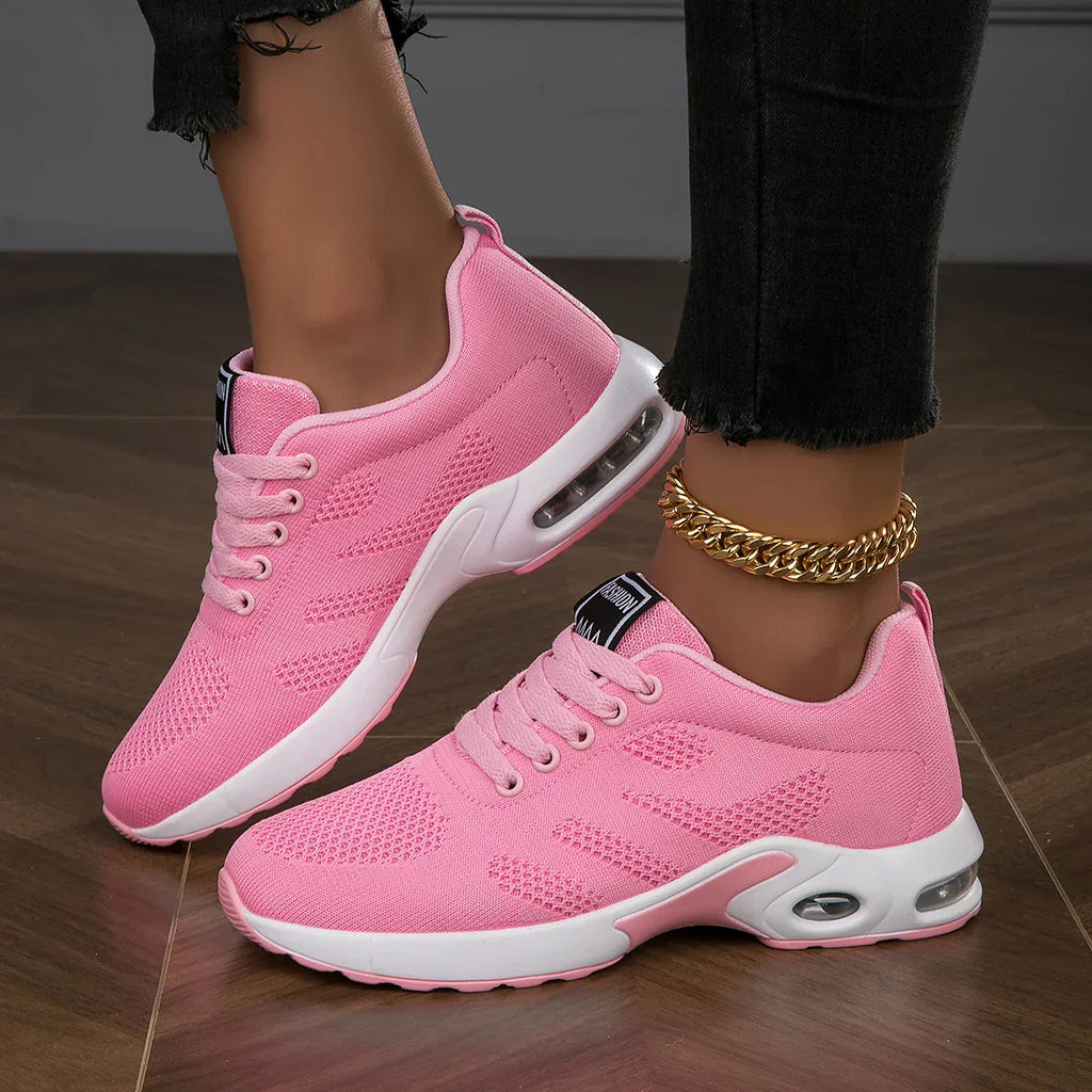 Women's Breathable Lightweight White Running Shoes