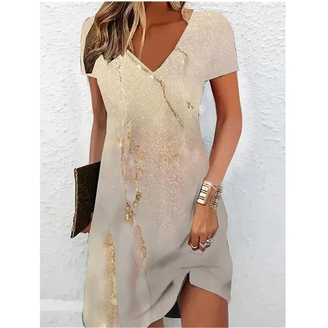 GR | Beige glitter cocktail dress
