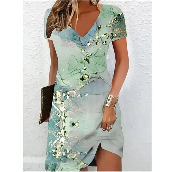 GR | Beige glitter cocktail dress