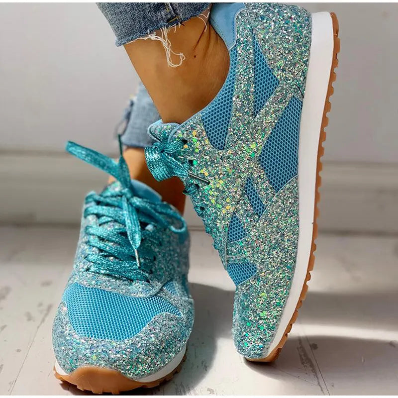 GR | Glittery sequined sports shoes
